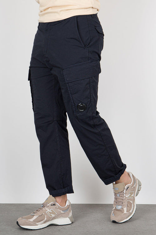 Pantalone Cargo Twill Stretch Blu Scuro Uomo