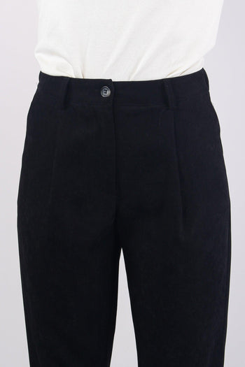 Pantalone Tessuto Diagonale Nero - 7