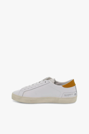 Sneakers HILL LOW CALF WHITE-ORANGE in pelle e camoscio bianco e arancio - 3