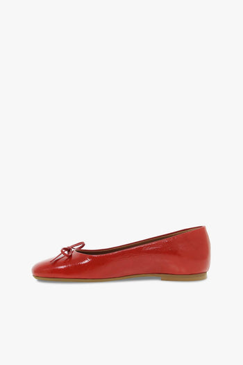 Scarpa bassa GUCCI FLAT in vernice rosso - 3