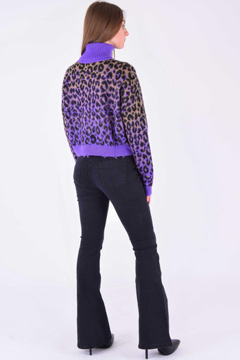 Maglione Collo Alto Maculato Purple/nut - 2