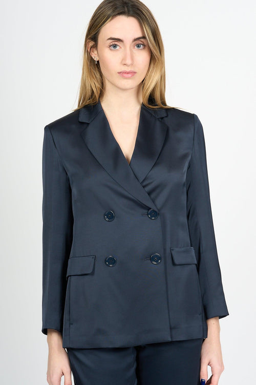 Giacca OVEST in Raso Blu Donna