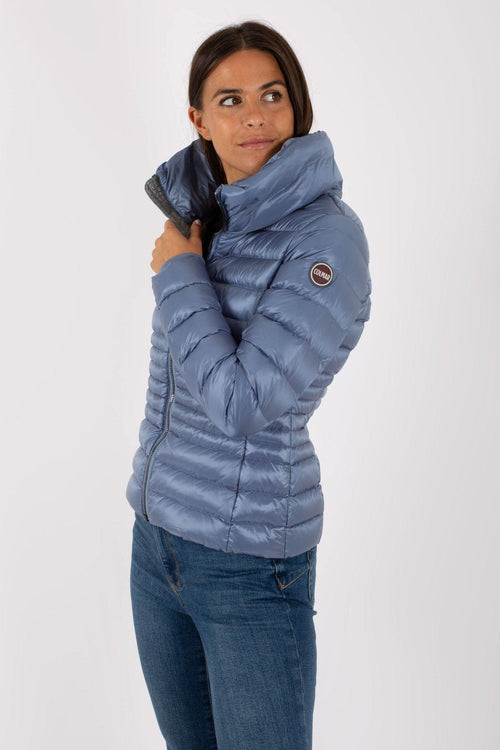 Piumino Sagomato Trapuntato Azzurro Donna