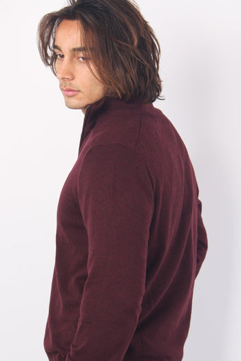 Maglia Mezza Zip Lambswool Aged Wine - 5