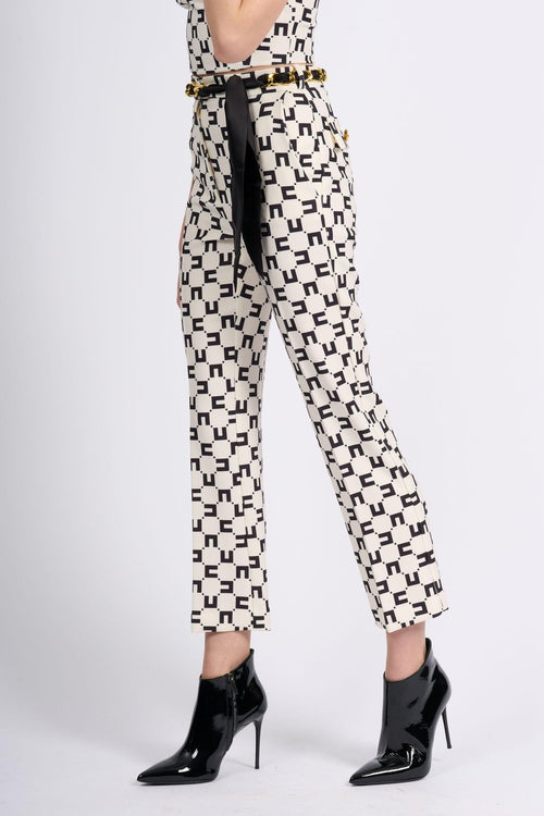 Pantalone Trombetta Logo Burro/nero Donna