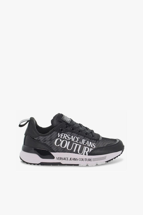 Sneakers JEANS COUTURE DYNAMIC in mesh e vernice nero e bianco