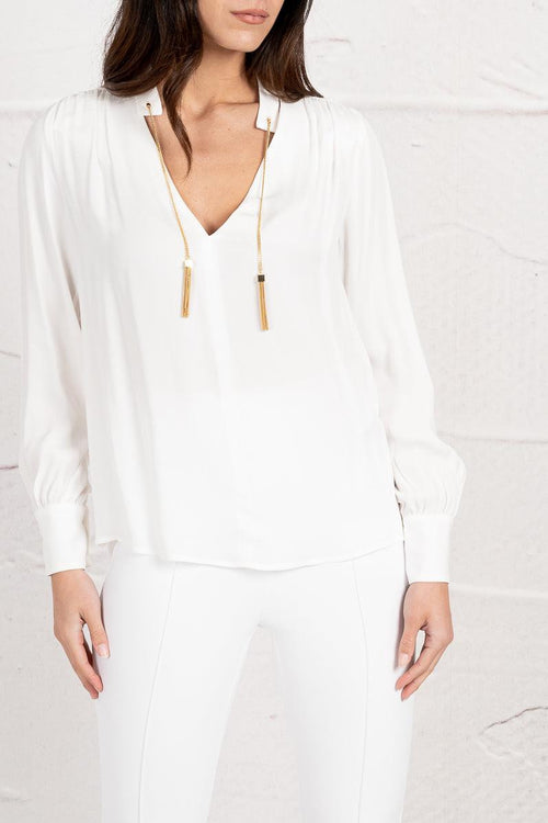 Camicia con colletto alla coreana 3085
