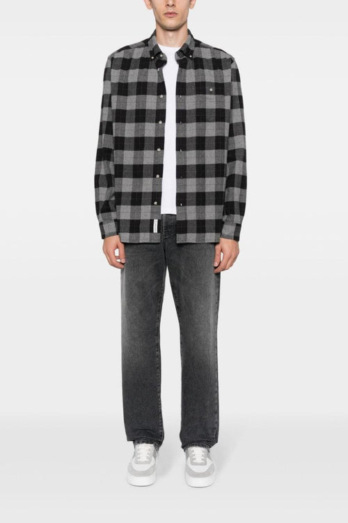 Camicia Quadri Cotone Grigio