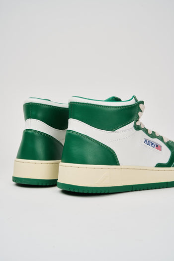 Medalist Mid Sneakers in pelle bianca e verde - 6