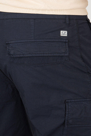Pantalone Cargo Twill Stretch Blu Scuro Uomo - 5