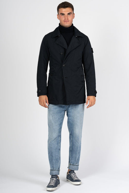 Trench Corto Blu Navy Uomo - 2