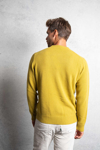 Maglia Scollo A V Giallo Uomo - 5