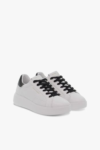 Sneakers LOW TOP LEVEL UP in pelle bianco e nero - 5