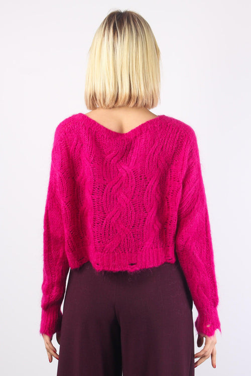 Maglia Mohair Rotture Fondo Magenta - 2