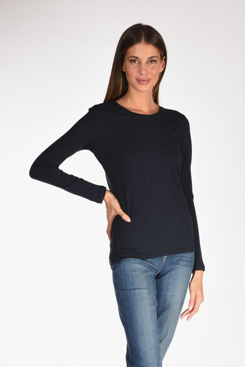 Paris Maglia Girocollo Blu Donna