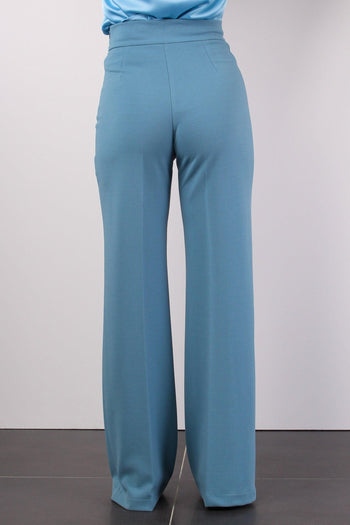 Pantalone Palazzo Crepe Azzurro - 3