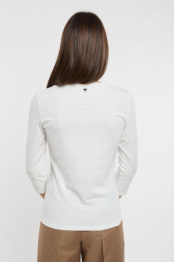 Max Mara T-Shirt 34 in Cotone/Elastan Bianco - 5