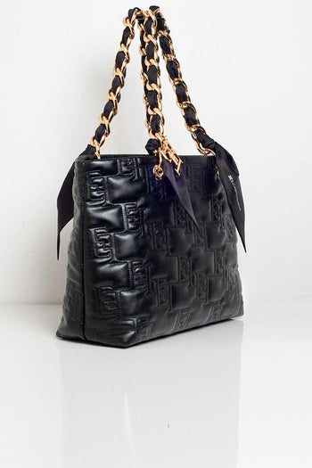 Shopper grande con catena e foulard - 4