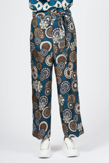 Pantalone Timebin Seta Blu Donna - 3