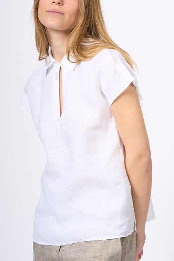Camica Lino Anna Bianco Donna - 3