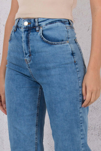Jeans Palazzo Fondo Sfrangiato Denim - 11