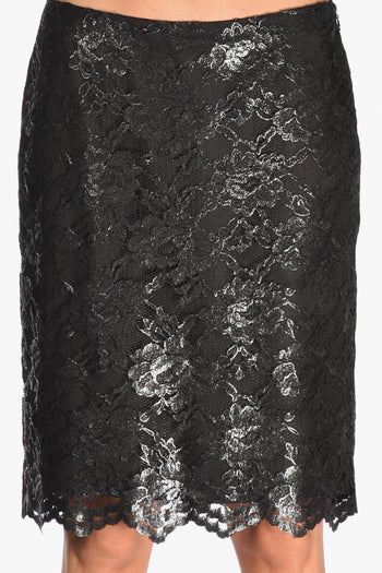 Gonna Pizzo Nero Donna - 4