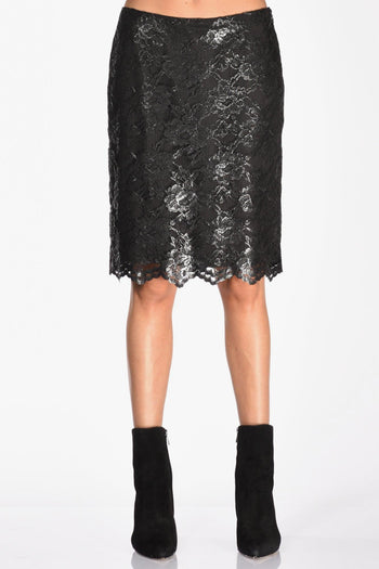 Gonna Pizzo Nero Donna - 3