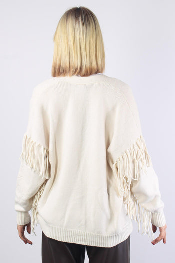 Cardigan Frange Crema - 2