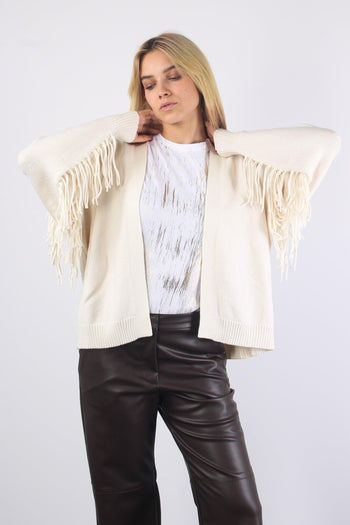 Cardigan Frange Crema - 4