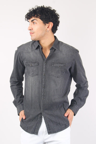 Camicia Denim West Nero