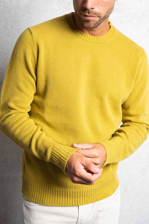 Maglia Scollo A V Giallo Uomo