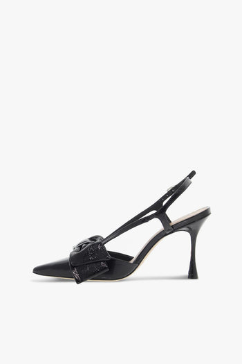 Scarpa con tacco GUCCI in vernice nero - 3