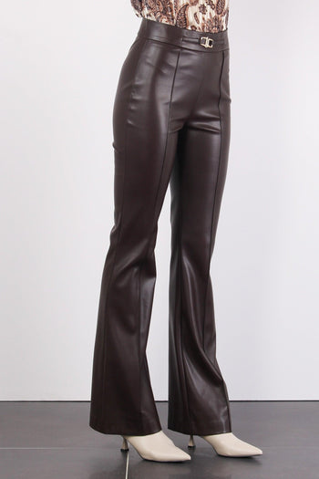 Pantalone Zampa Ecopelle Pine Brown - 5