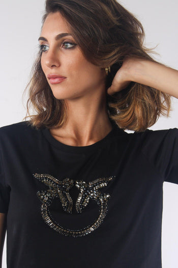 Quentin T-shirt Logo Strass Black - 6