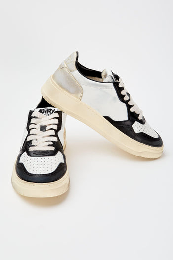 Sneakers Sup Vint Low Bianco Nero e Platino - 6