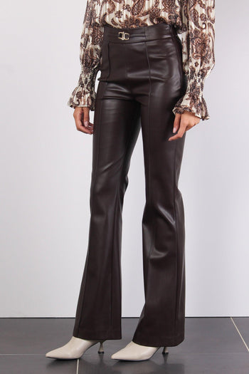Pantalone Zampa Ecopelle Pine Brown - 6