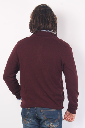 Maglia Mezza Zip Lambswool Aged Wine - 2