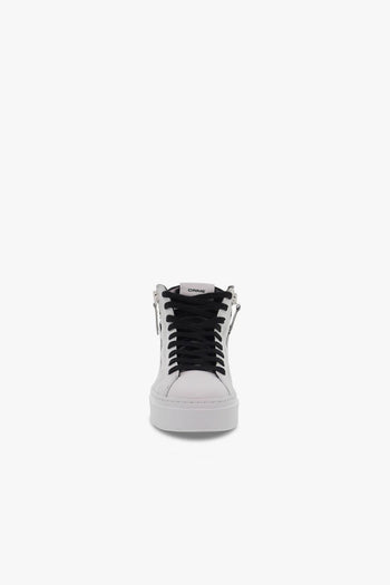 Sneakers WEIGHTLESS DOUBLE ZIP in pelle e nylon bianco e nero - 4