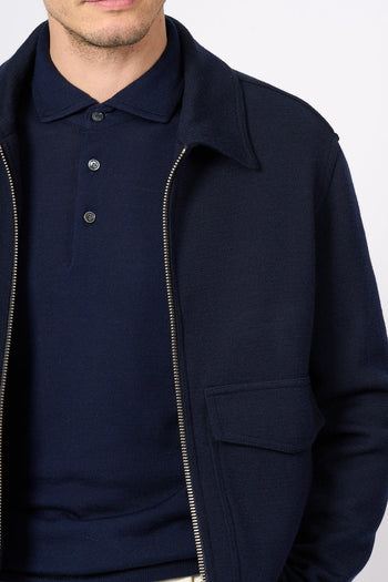 Bomber In Maglia Blu Uomo - 2