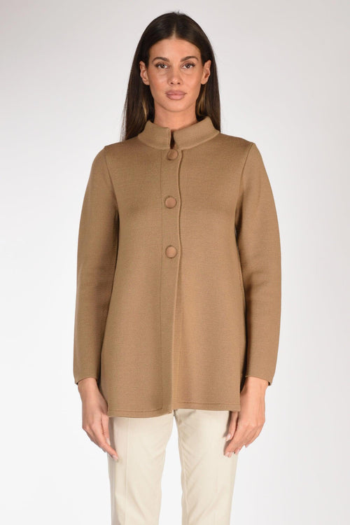 Giacca Di Maglia Beige Cammello Donna - 2