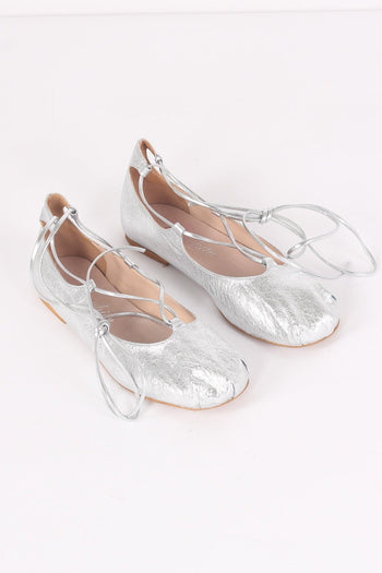 Ballerina Lacci Laminata Vera Argento - 2