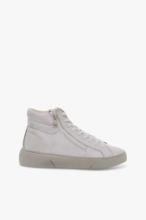 Sneakers DESTINY HI ZIP in pelle bianco