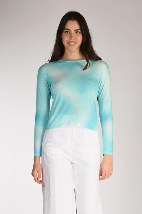 Maglia Girocollo Azzurro Chiaro Donna
