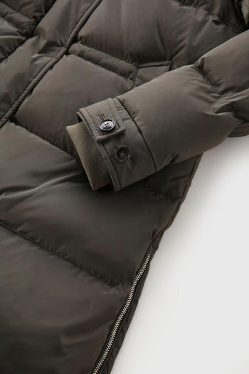 Piumino Alsea Puffy in Nylon Elasticizzato Verde Militare - 7