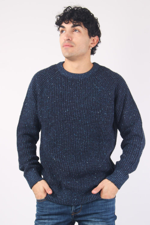 Girocollo Tweed Wool Navy