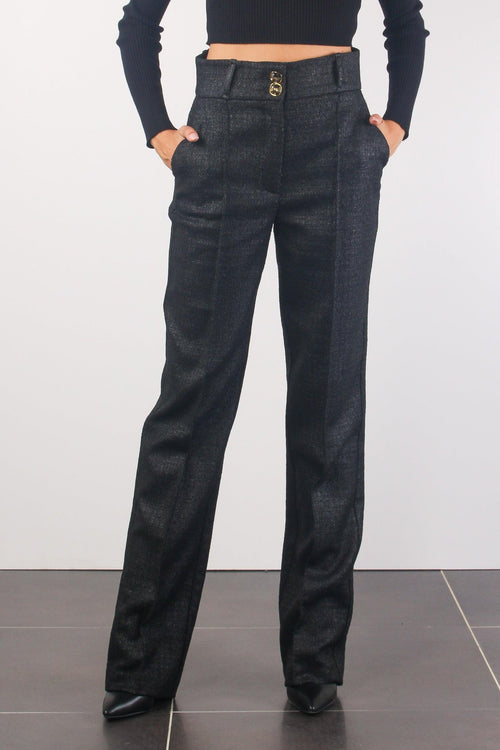 Pantalone Dritto Jacquard 110 Nero - 2