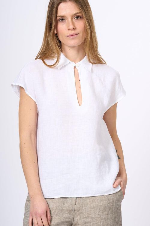 Camica Lino Anna Bianco Donna