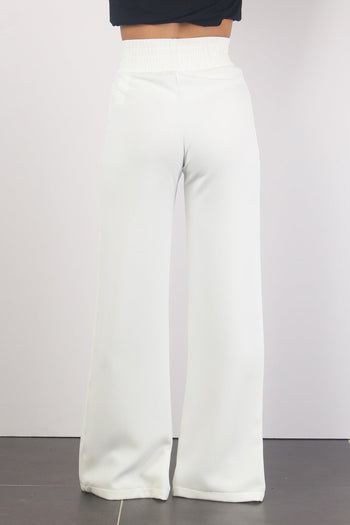 Pantalone Palazzo Spacco Off White - 3