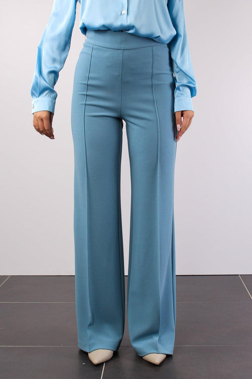 Pantalone Palazzo Crepe Azzurro - 2