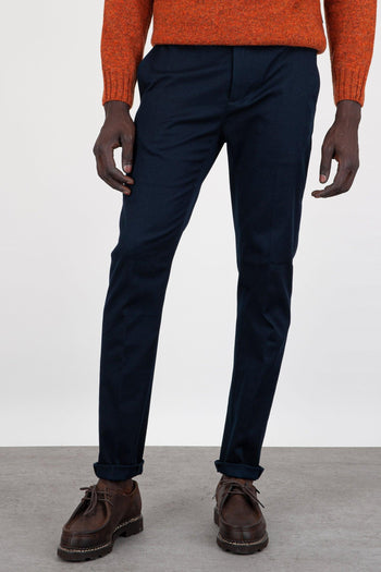 Pantalone Mike Blu Scuro in Cotone Uomo - 4